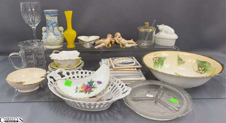 Lenox Shell, Lattice Edge Bowls, Dishes, Divided Dishes, Tiles, Marked Italy Angels, Austria Bowl Largest 10.5" image