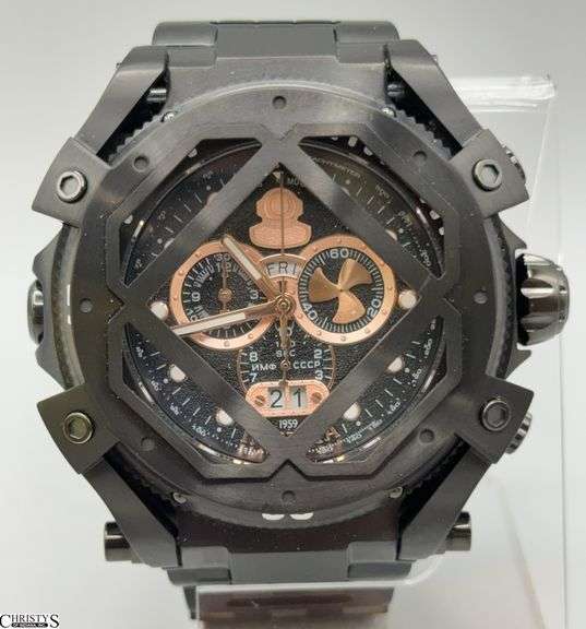 Invicta Russian Diver Nautilus Black Chronograph 55mm Watch Model 37362 image