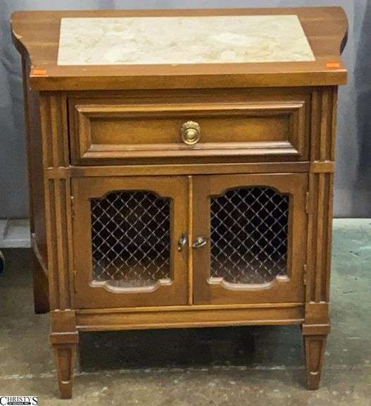 Neo Classical Stone Accent Night Stand - 25" x 15" x 25.5" image