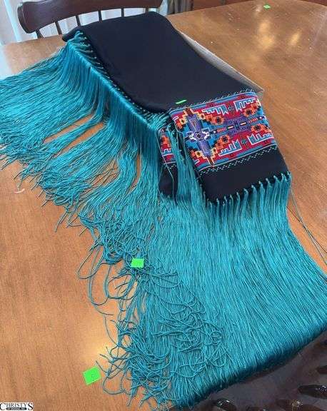 Southwest Style Piano Shawl Cover - Approx 80" x 80" including fringe image