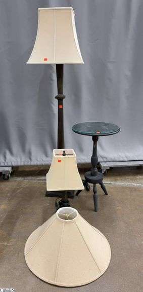 Modern Style Floor Lamp and Table Lamp, Side Table, Extra Shade - 58" of floor lamp image