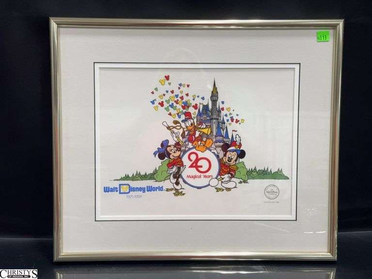 Limited Edition Walt Disney World 20th Anniversary Silk-Screen Print Process of Color Reproduction.  Approx. 19"X16" image