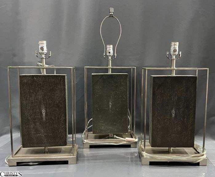 3 Uttermost Chrome Accent Table lamps - 28" to top of harp image