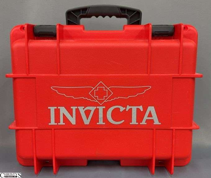 Invicta 8 Slot Red With Black Latches Protective Case image
