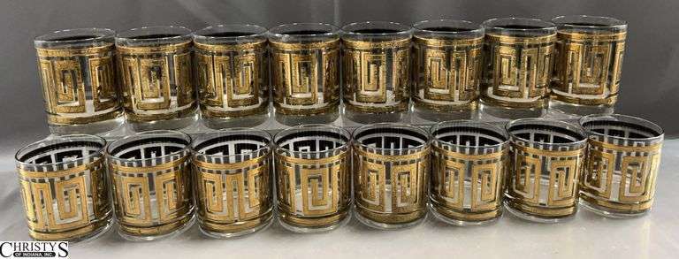 Set of 8 Each MCM Rocks  / Juice Glasses 3.5", and 4" Tall image