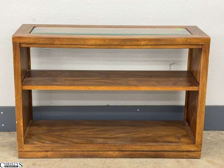 Small Glass Top 2 Shelf Bookcase - 34" x 12" x 23" image