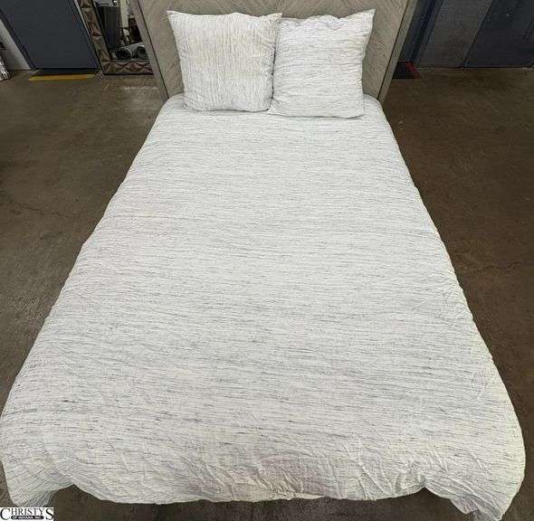 Queen Bedding, Black and White In Colors, May Have Sun Fading *Bed Not Included* image