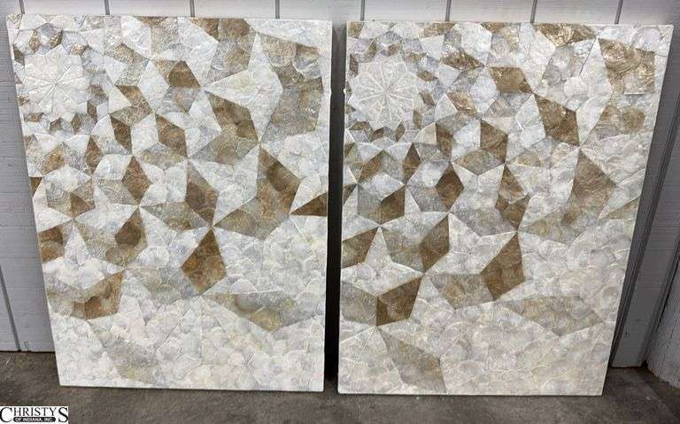 Pair of Shell Mosaic Wall Art 30x40" image
