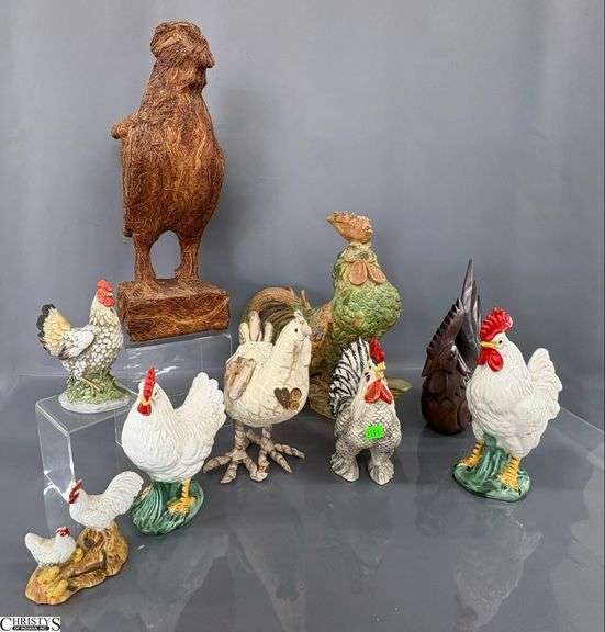 Assorted Roosters Ceramic, Composite, Natural and Plush, Tallest 18" image