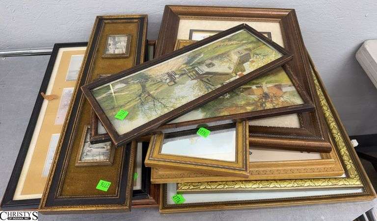 10 Framed Art Prints Some Have Wear, One Mirror, Largest Measures 15x20" image