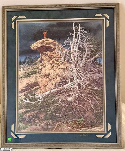Signed Bev Doolittle Native American Lithograph - 32634/65000 - 29" x 36" of frame image