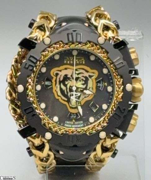 Invicta Reserve Gladiator Black Label Limited Edition Swiss Movement NFL Chicago Bears 55.25mm Watch 41529 image