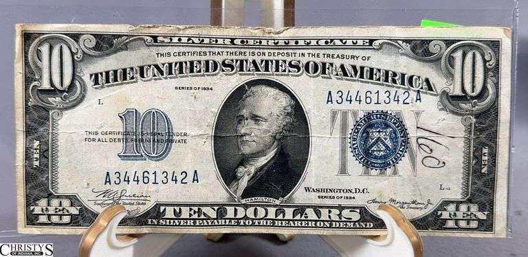 Series of 1934 $10 Blue Seal Silver Certificate image