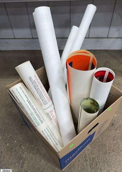 Box With Posters, Event Handouts, Railroad Maps All Rolled and Some Edge Wear image