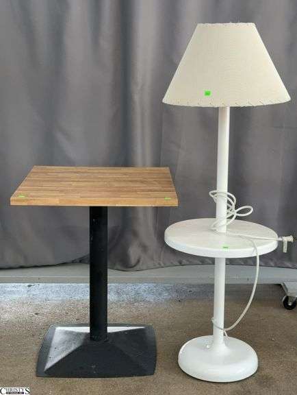 Outdoor Table Floor Lamp and Bistro Style Table - 55" of lamp image