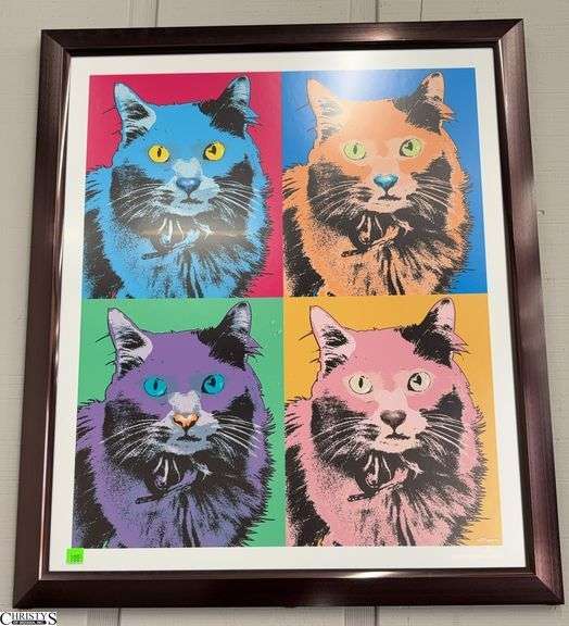 Pop Art Style Cat Print - 25.5" x 29" of frame image