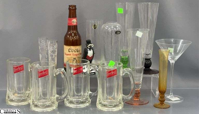 Vases, Vintage Old Crow, Beer Mugs Marsh Beerfest image