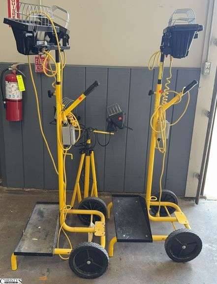 3 Work Light 2 On Wheels Some Bulbs Burnt Out image