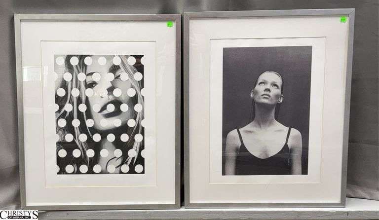 2 Kate Moss Framed Photo Prints - 23.5" x 29" of each frame image
