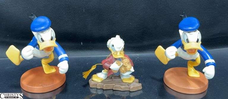 3 Walt Disney Classics Collection Donald Duck Sculptures.  Includes Scrooge McDuck "Bah-Humbug!" and 2 Donald Duck Orphan's Benefit "*!#@" in Boxes with Certificate of Authenticity. image