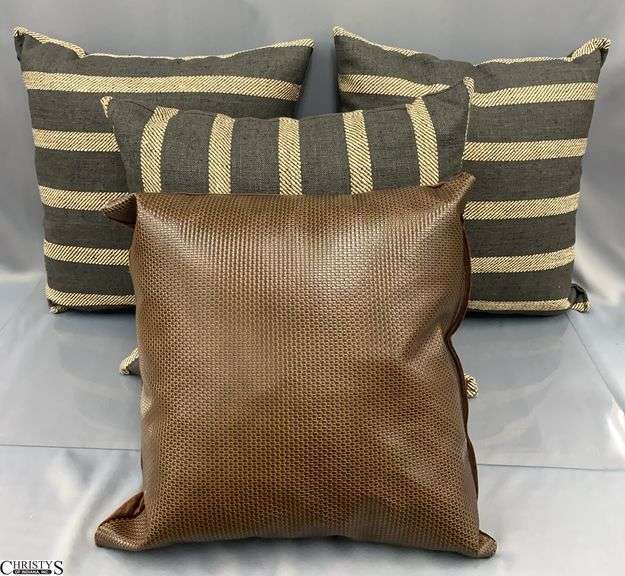 4 Throw Pillows, Dark in Color, Larger 19x19" image