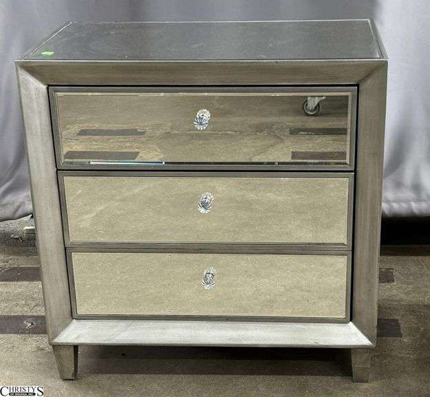 Mirrored 3 Drawer Dresser 30x18x30" Tall image
