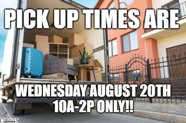 Pick up Times are Wednesday August 20th 10a-2p ONLY!! image