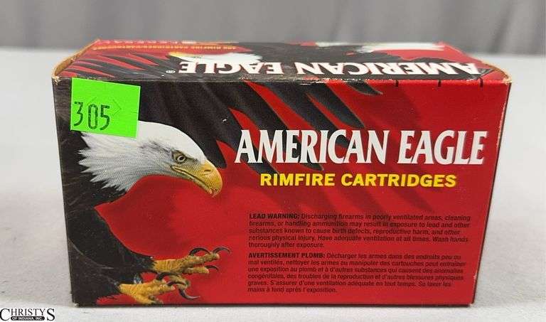 Full Box of 400 American Eagle High Velocity .22 Cal. Long Rifle Rimfire Cartridges image