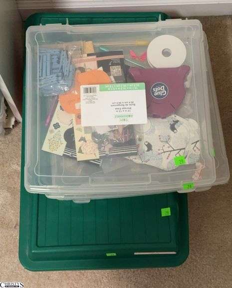 3 Small Totes Craft Supplies - Glitter, Embellishments, Beads, Misc image