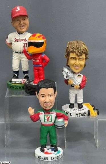 Racing Related Bobble Heads - Some appear signed - see photos image