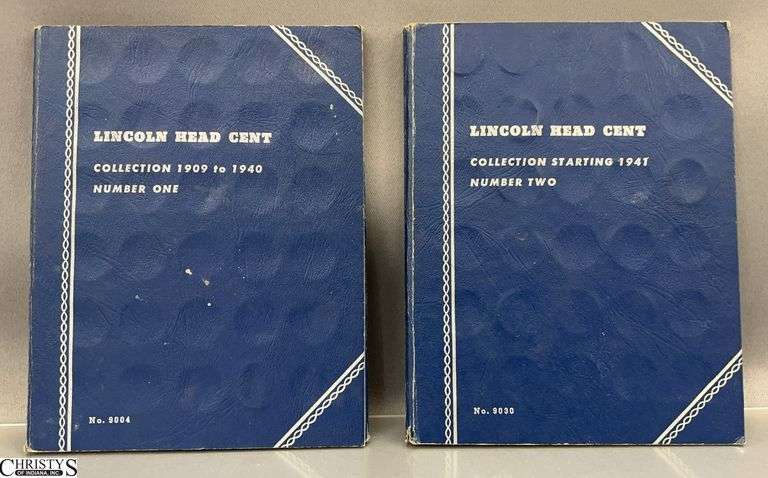 2 Lincoln Head Cent Books With Some Coins image
