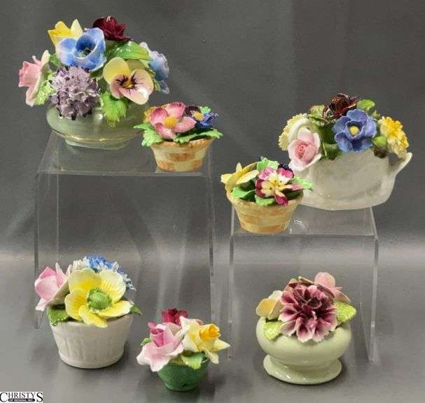 7 Bone China Floral Arrangements - 4.5" x 4" of largest image