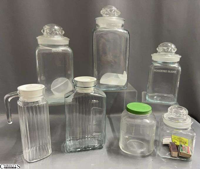 Glass Canisters and Juice Carafes Tallest 13" image