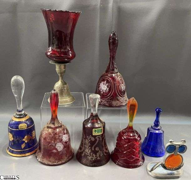Hand Painted and Signed Fenton, Bells, Owl Votive Holder image