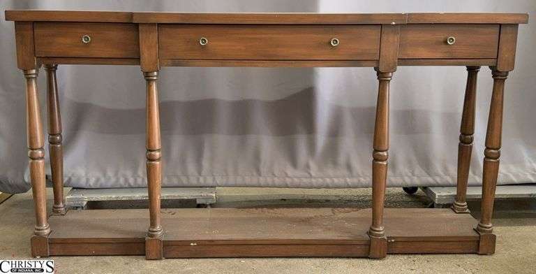 3 Drawer Entry or Sofa Table, Some Chips on Edges 68x12x35" image