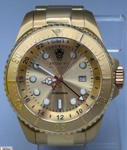 Invicta Reserve Hydromax Gold Label GMT Gold-Tone Stainless Steel Men's 52mm Watch 34147 image