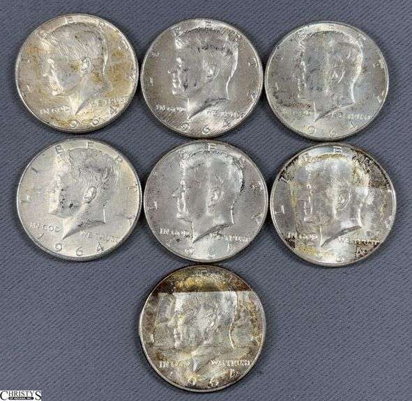 7 1964 Kennedy Half Dollars image