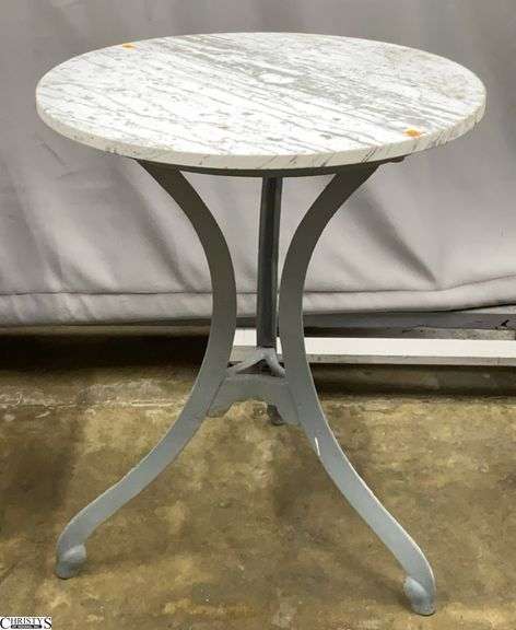 Marble Top Metal Base Table - 24" x 29" image