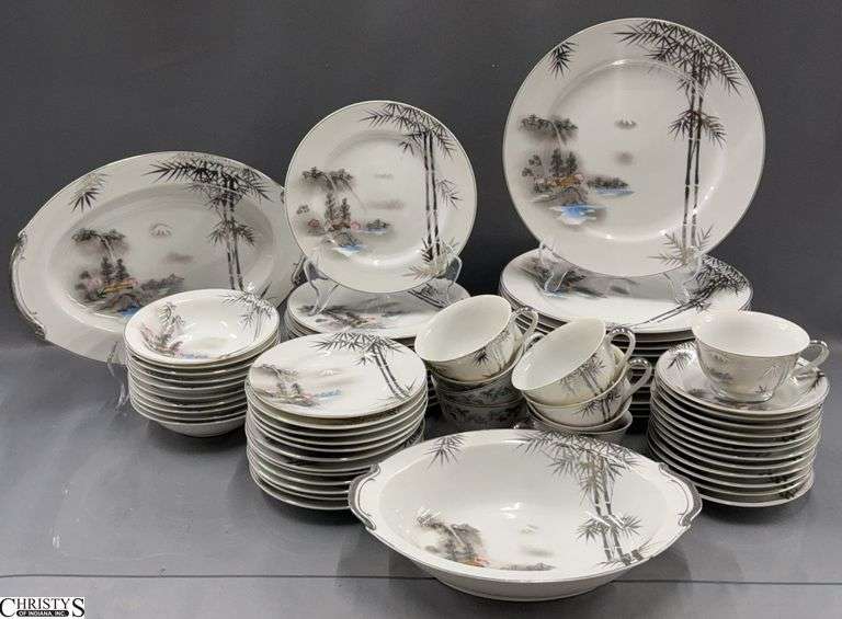 62pcs Kitiani Asian Influence China Service Pieces - 10" of dinner plate image