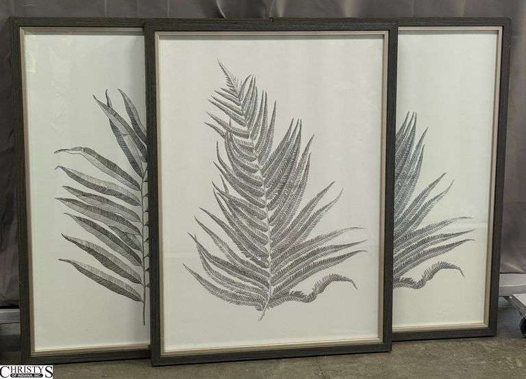3 Uttermost Fern Foliate Frame Prints - 28" x 38" of each image
