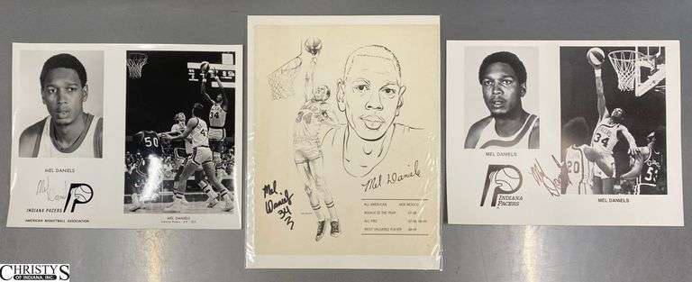 3 pcs Mel Daniels Signatures 8x10 Photos, Print image