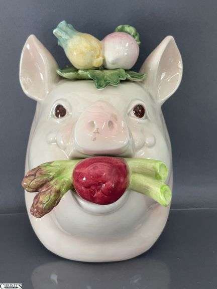 Italian Pig with Stuffed Mouth Wall Hanger 11" Tall image
