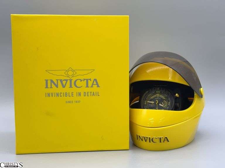 Invicta Hydromax 32196 Black and Yellow Limited Edition 48mm Watch with Presentation Helmet Box image