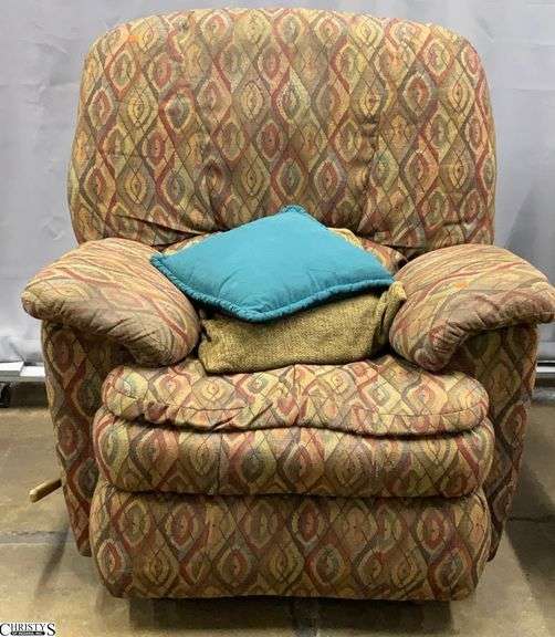 La Z Boy Upholstered Recliner - 35" x 29" x 40" - 18" seat - shows wear image
