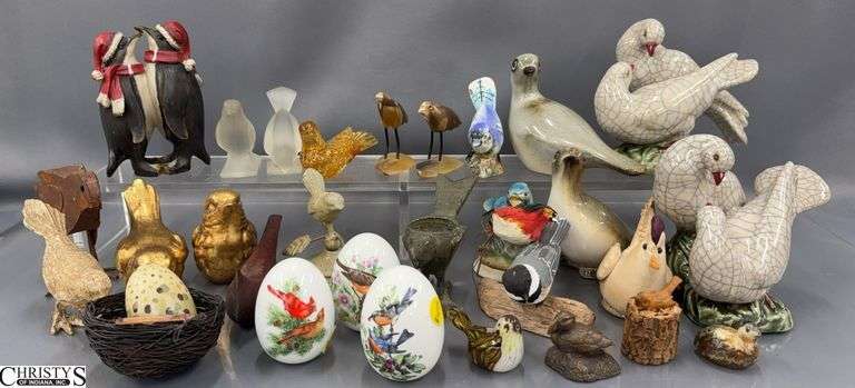 Ceramic Bird Figurines, Japan, Art Glass, Eggs image