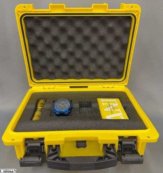 Invicta Aviator Multi Time Zone 56.5mm Watch, Flashlight, and Box Set 37644 image