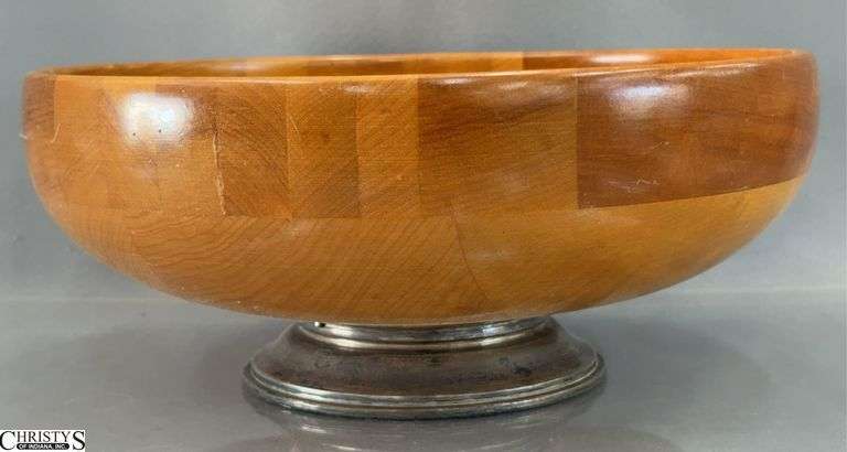 Sterling Rimmed Wooden Salad Bowl 11.5", Sterling Photo Frame 4.5x6.5". image