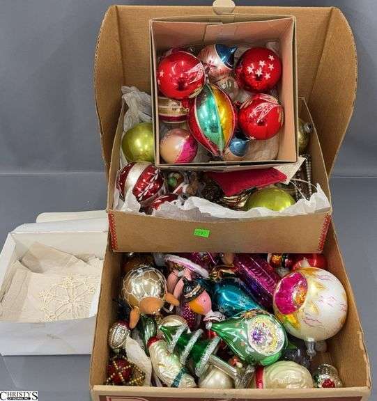 Vintage Glass Christmas Ornaments, Some Damaged image