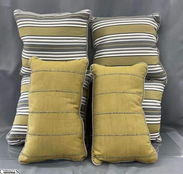Olive Green, Grey and Blue Color Accent or Throw Pillows 18" Larger 4 image