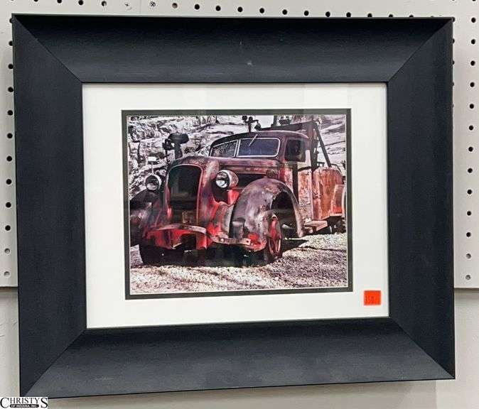 Primitive Rusted Truck Photo Print - 19" x 16" of frame image